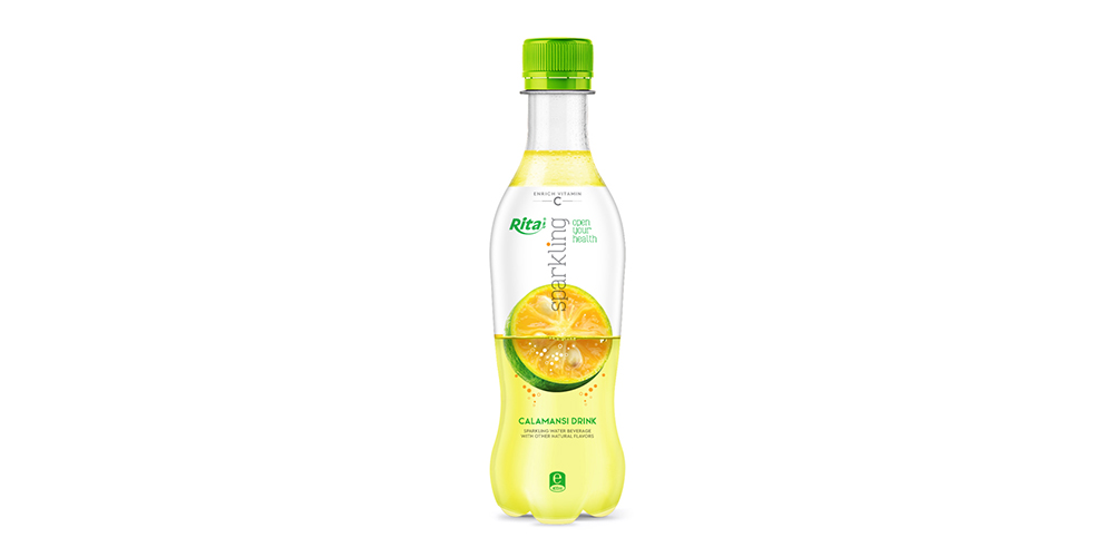 Sparkling Calamansi Flavor Water 400ml Bottle Rita Brand